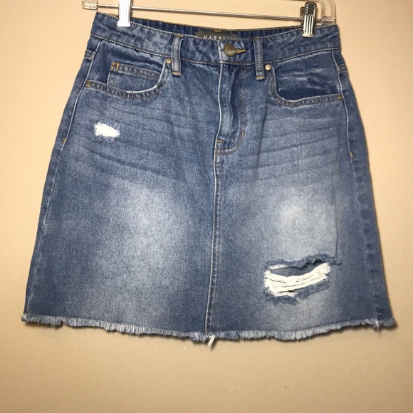 Harper Dresses & Skirts - Harper, mini, denim, distress skirt